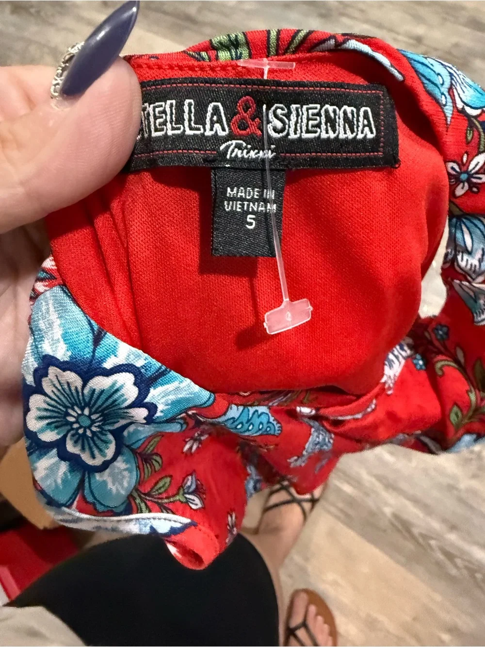 Trixxi Red Floral Dress NWOT